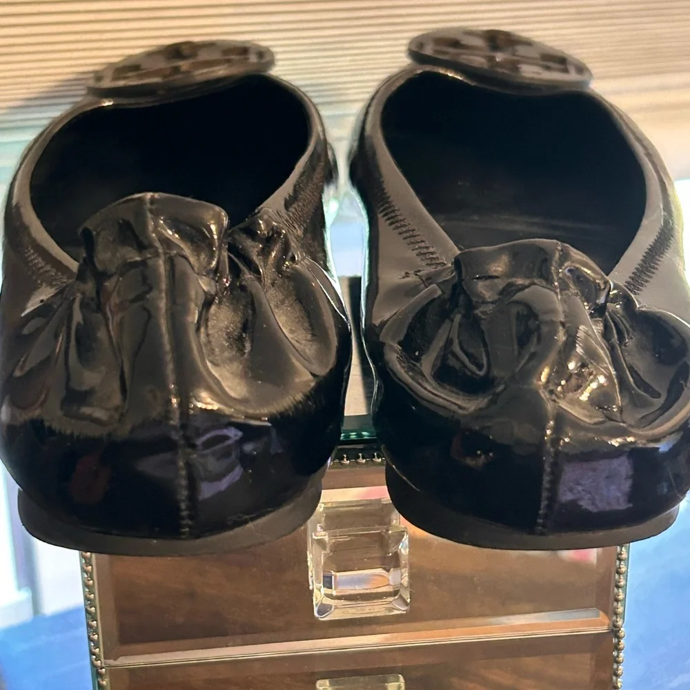 Tory Burch Reva Patent Leather Ballet Flats Shoes